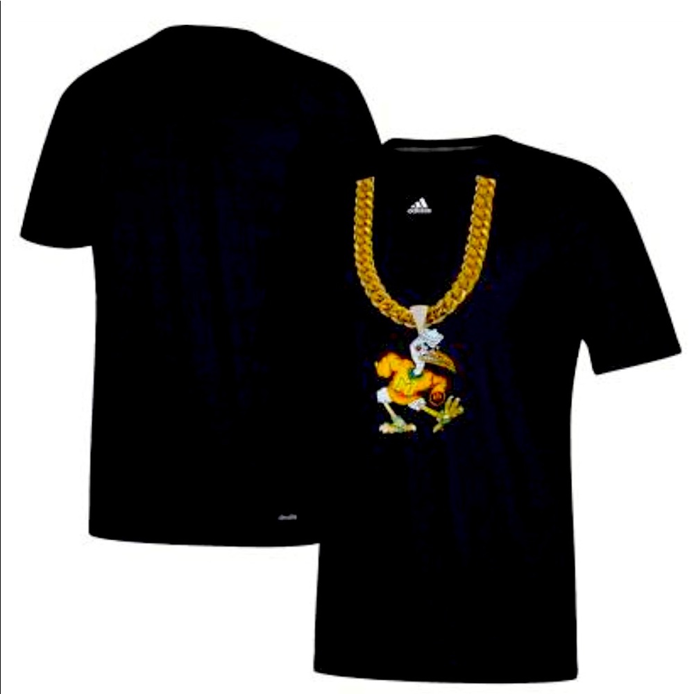 Adidas Black Miami Hurricanes Turnover Chain Tee Limited Edition